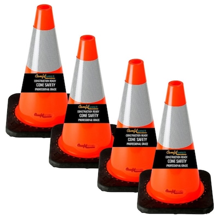 Comfitwear Traffic Cone, 18 in Height, Orange 4 PK COLFC-180-6-4PK